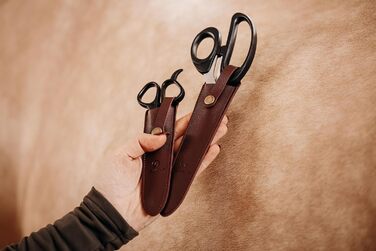 Набір ножиць для догляду за кіньми: ножиці для хвоста та гриви, з чохлом. Нержавіюча сталь, ергономічний дизайн, ідеально для догляду за хвостом та гривою.