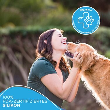 Насадка для миття та душу для собак Aquapaw | Швидке та легке миття, масаж та догляд за тваринами в приміщенні та на вулиці | Включає шланг та скребок для собак - блакитний