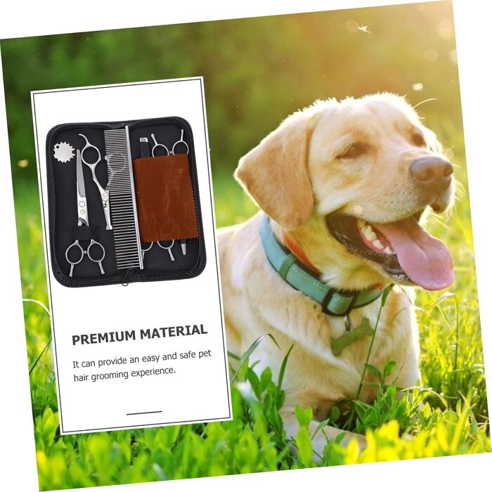 Ножиці для стрижки шерсті собак з нержавіючої сталі - практичні ножиці для грумінгу домашніх тварин з округлими кінцями для точного підстригання шерсті та безпечної роботи