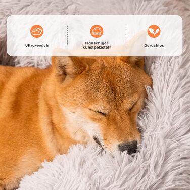 XKISS Лежанка для собак, плюшева, знімний, washable cover, 80см, лежанка для собак великих, середніх та маленьких порід, лежанка для собак, собаче ліжко. Розмір: 100x100x20 см, світло-сіра