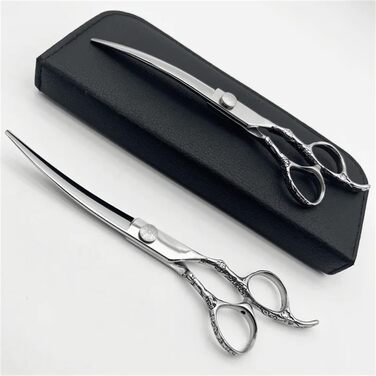 Професійна вигнута ножиця для грумінгу собак та котів, 440C сталь, 7.5 дюймів