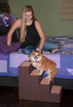 Сходи для домашніх тварин Pet Gear IV, для малих собак і котів до 22,7 кг, легкі, проста збірка без інструментів, колір мокко