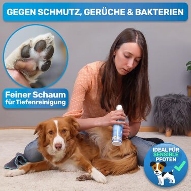 BluePet Очищувач для лап собак - видаляє бруд та сміття I З мікрофібровою рукавичкою I PfotenBlitz Розмір L (глибоке очищення, догляд за лапами)