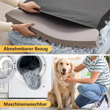 Ортопедичне ліжко для собак DONWEI, м'яке, з плюшем, 75x50x6 см, сірий колір