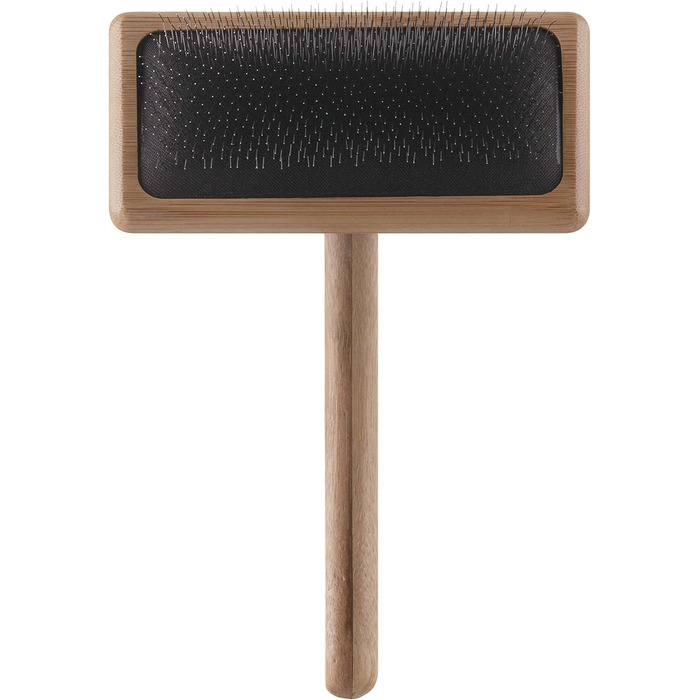 М'яка бамбукова щітка для грумінгу Mikki 6280033 з кульковими насадками для собак та котів, велика, 99 г (коричнева, M)