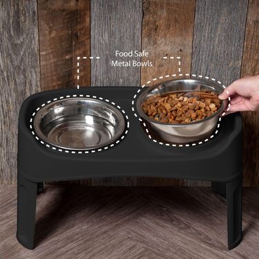 Підвищені годівниці для собак Iris Ohyama 2 шт. PEF-L, L29 x B57 x H31 см, складані, для здорового травлення