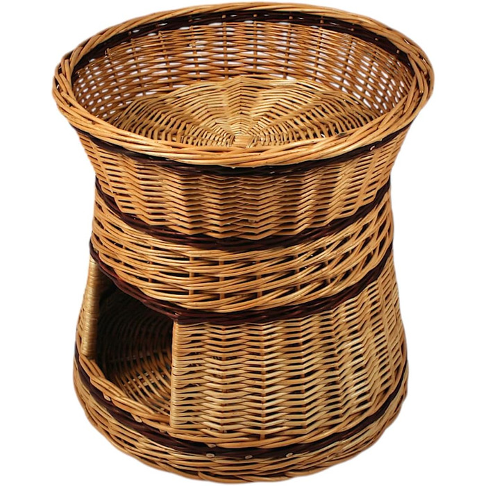 Гніздо для котів та собак: кругле, з прутистої верби, діаметр 47 см, 2 поверхи