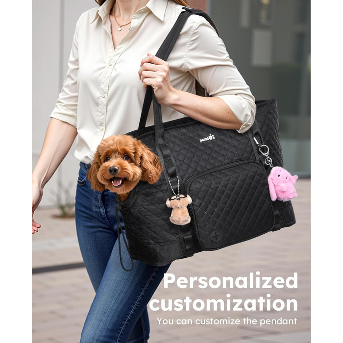 Транспортна сумка для собак Pecute, чорна XL, до 6 кг, 43x35x20 см