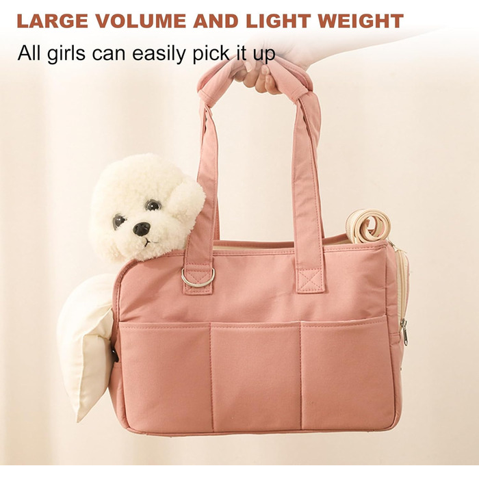 Сумка-переноска для собак маленьких порід до 4 кг, бавовняна, з подушкою, великі кишені