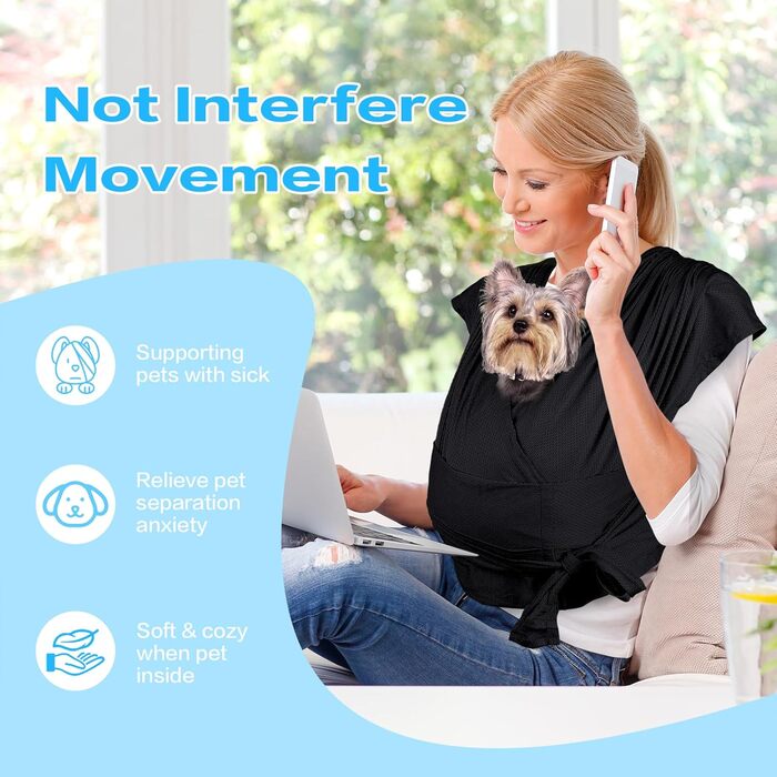 Сумка-переноска для собак, рюкзак для собак, чорний, 0-6,8 кг