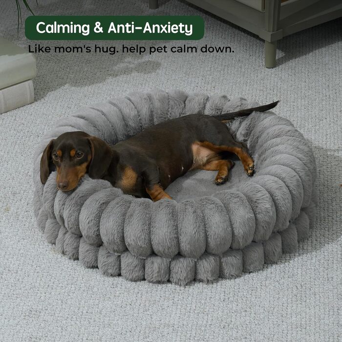 Кругле ортопедичне ліжко для собак та котів BALANCE, сірого кольору, 60х60 см, для маленьких тварин, з неслизьким дном