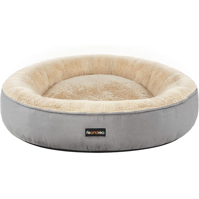 Кругла лежанка для собак та котів Feandrea, діаметр 70 см, сірий колір