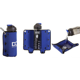 3-в-1 пляшка для води та миска для тварин, блакитна