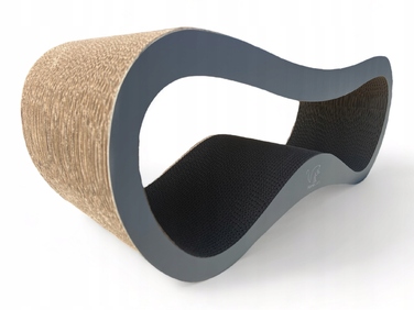 Дряпалка для котів HomeCatty, сіра, до 60 см, картонна, 2 рівні