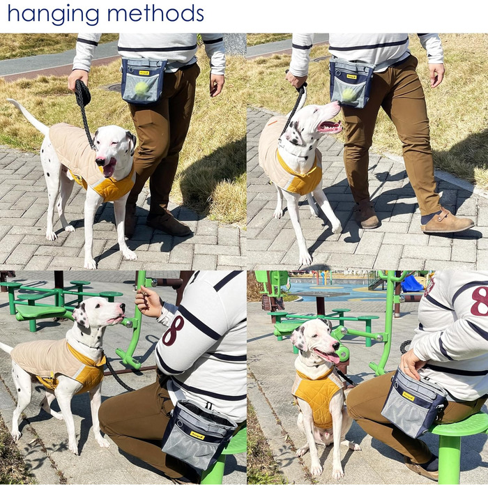 Сумка для ласощів для собак, універсальна сумка для прогулянок з силіконовим кишеньком, мішок для корму для дресирування собак та дозатор ласощів, ідеальна для активного відпочинку на природі (Чорний 4 чашки) (5. Синій 4 чашки)