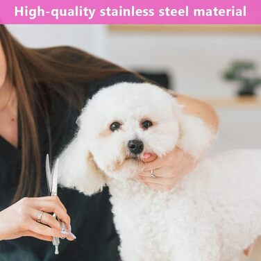 Набір для грумінгу собак, 4 частини: ножиці для нігтів, ножиці для стрижки, витончувальні ножиці та гребінець. З нержавіючої сталі, для собак, котів та інших тварин