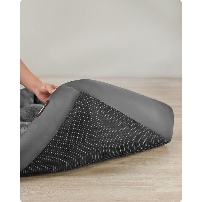 Ліжко для собак Feandrea, корзина для собак з двостороннім матрацом, сірий + сіро-блакитний, 85 x 65 x 21 см, PGW004G02