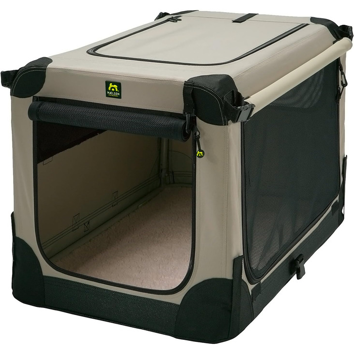 Складаний контейнер-переноска для собак Maelson Soft Kennel, бежевий, розмір S, 72x52x51 см
