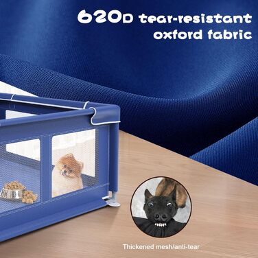 Вольєр для собак HOHOMETIC 42x42 дюймів, вольєр для цуценят з воротами, для малих та середніх собак, вольєр для домашніх тварин для використання в приміщенні та на вулиці, блакитний