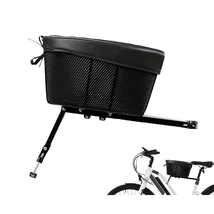 Корзина для собак на велосипед до 7.5 кг, 39 × 23 × 25 см, водовідштовхувальна, дихаюча, знімна, для собак та котів