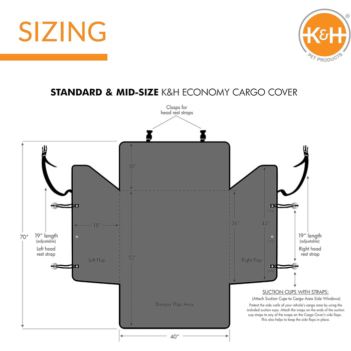 Автомобільний чохол для багажника K&H Economy, сірий