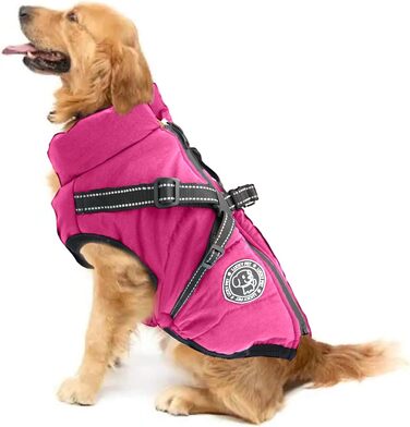 Водонепроникний теплий одяг для собак: куртка для маленьких, середніх та великих собак. Рожевий XS (37-42 см)
