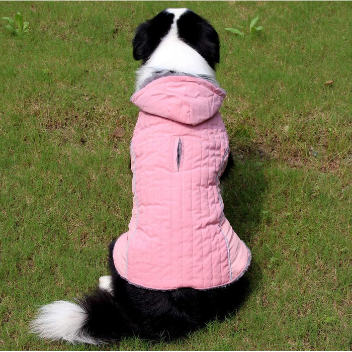Теплий флісовий худі для собак середнього розміру, рожевий, розмір L (1 шт.)
