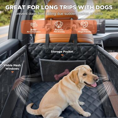 Автокрісло для собак Gimars – стабільне, водонепроникне, для великих та середніх порід, з безпечними ременями та сітчастими віконцями