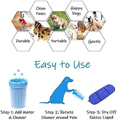 Очисник лап для собак з рушником, портативний пензлик для миття лап, масаж, догляд за лапами, видалення бруду для собак та котів