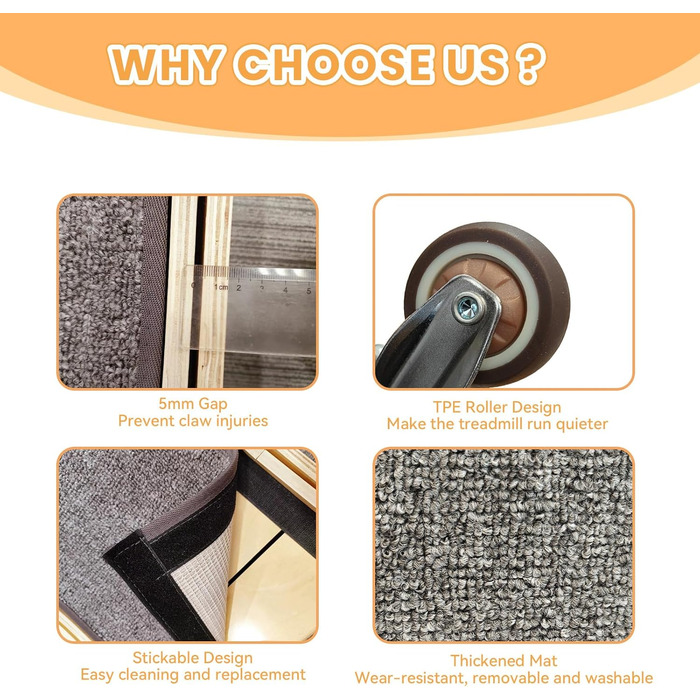 Катання для котів Homegroove, 113 см - біле, XL. Бігове колесо для котів знімним килимком для схуднення та здоров'я