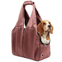Транспортувальна сумка для собак та котів, м'яка сумка-переноска для цуценят та малих собак, складана легка переноска з 4 великими кишенями для тварин до 7 кг, для подорожей та прогулянок, колір карамель