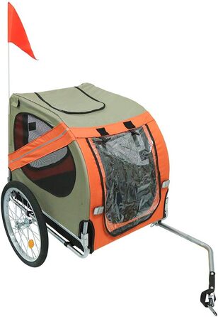 Багатофункціональний велопричіп 2-в-1: для дітей та домашніх тварин. Велосипедний візок-причіп для 2-х осіб (137x73x90 см, помаранчевий)