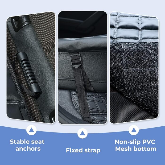 KYG Деки для собак у машину, 4-в-1, 135x147 см, чорний: захист сидіння, водовідштовхувальний, антиковзаючий