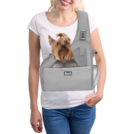 Сумка-переноска для собак Eyein, сіра, до 2.8 кг, з регульованими ременями та жорстким дном