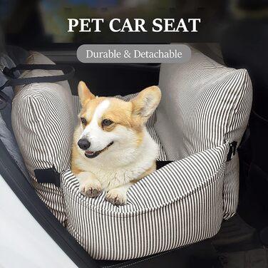 Автокрісло для собак Johnear: підйомник, переноска, ліжко з лебідкою, коричневе. З кишенями та зручним кріпленням. Для собак середніх розмірів та котів.