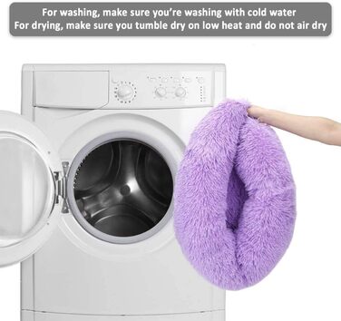 Кругле ліжко для собак та котів Donut, плюшеве, миється, 110 см (фіолетовий)