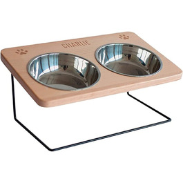 LAUBLUST: Годівниця для собак з іменем, об'єм 0,75 л, піднята годівниця, аксесуари для собак, підставка під миску, годівниця для котів, 41,5 x 25 x 18 см