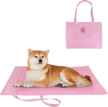Водонепроникний килимок для котів та собак Kritter Planet, 80 x 60 см, рожевий. Складаний, миючий, для подорожей та кемпінгу. З ручками.