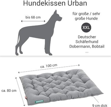 Ортопедичне ліжко для собак Doctor Bark Urban - XXL (100x80 см) - сірий - для великих собак - виготовлено в Німеччині