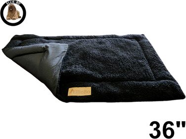 Ліжко-трансформер для собак Ellie-Bo з твіду та штучного хутра, 61 см, 87x4x57 см, чорне