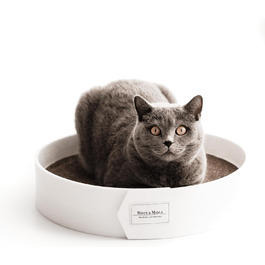 Котяче дряпальний борд Minty&Marla® з котячою м'ятою | Дряпальний борд для котів | Котяче ліжко-дряпалка | Білий