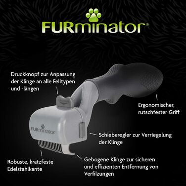 Furminator регульований вичісувач для собак та котів - безпечно та делікатно видаляє ковтуни з шерсті
