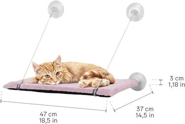 Підвіконна лежанка-гамак для котів Cat View з кріпленням на вікно