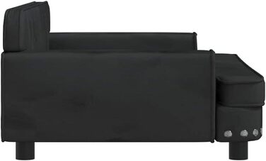 Крісло-ліжко для собак, м'яке лежанка для тварин, лежанка для маленьких собак та котів, чорний велюр (90 x 53 x 30 см)