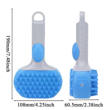 Парфумерна щітка для котів - щітка для домашніх тварин з парою, двосторонній захист від ковтунів, масажна щітка, м'яке очищення для коротко- та довгошерстих тварин, блакитна