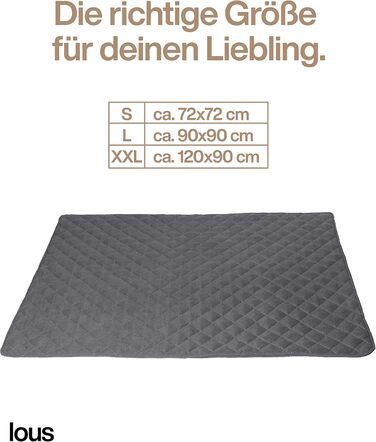 Подушка для собак ручної роботи, килимок для собак, ковдра для собак середніх та маленьких порід, прання до 90ºC, захист дивану, для домашніх тварин, собак та котів (L 98x97x3 см, Антрацит/Сірий) L 98x67x3 см Антрацит / Сірий