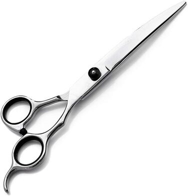 Набір професійних ножиць для грумінгу домашніх тварин, 18 см (7,0 дюймів). Прямі, розріджуючі та вигнуті ножиці з нержавіючої сталі для собак та котів. Колір: фіолетовий