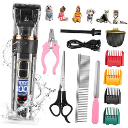 Машинка для стрижки тварин Happyyami: бездротова, тиха, з LED-дисплеєм та насадкою для собак та котів