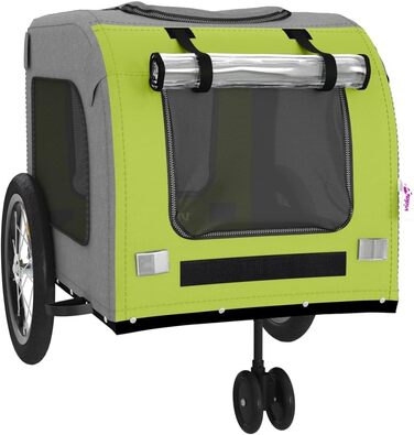 Причіп для тварин на велосипед, Oxford, тканина та метал, помаранчевий та сірий (63 x 121 x 65 см)