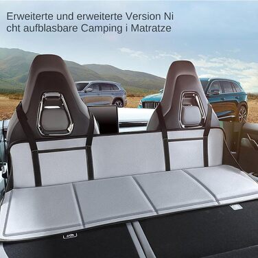 Розширювач для заднього сидіння автомобіля, 42 x 128 см, не надувний, розкладний, для багажника (сірий)